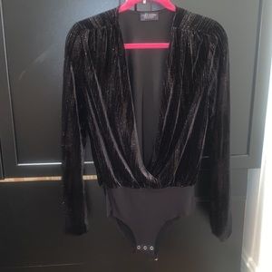 Black and gold shimmer bodysuit
